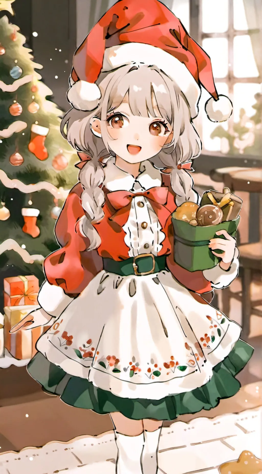 ai character: pro hero chisrtmas background