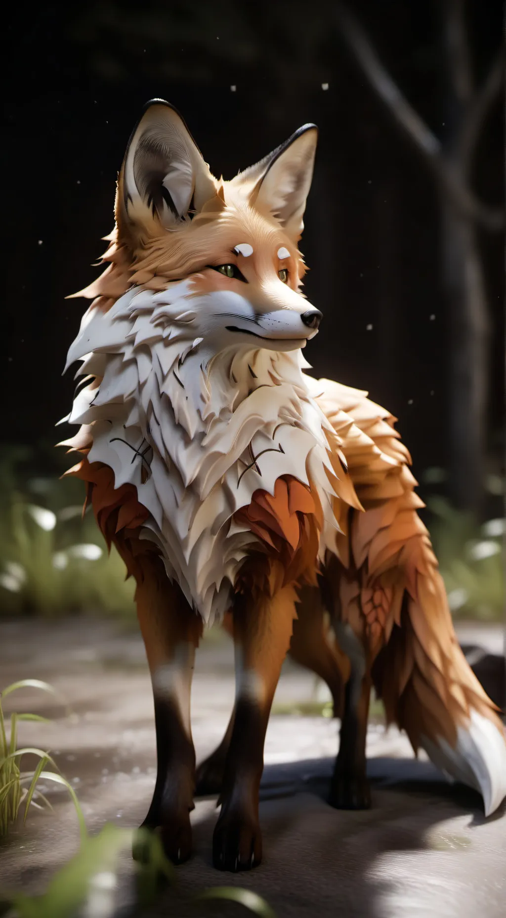 ai character: foxo on earth background