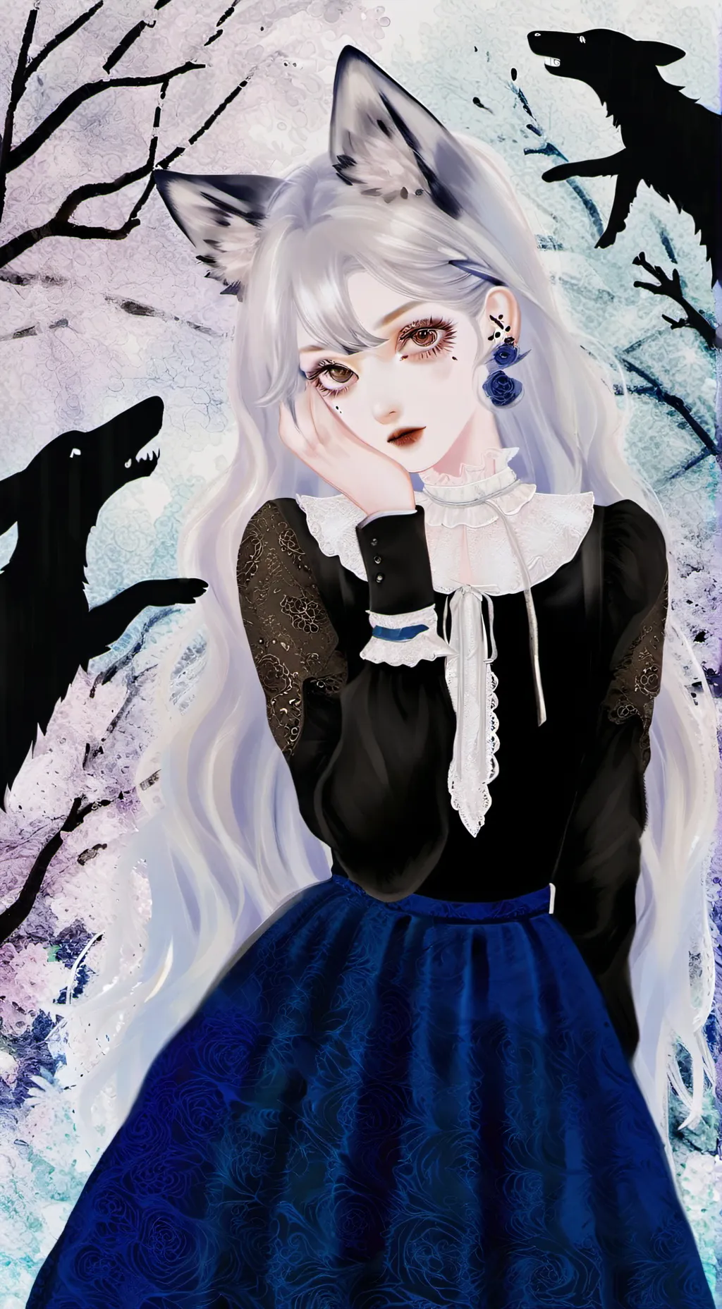ai character: Bella the wolf background