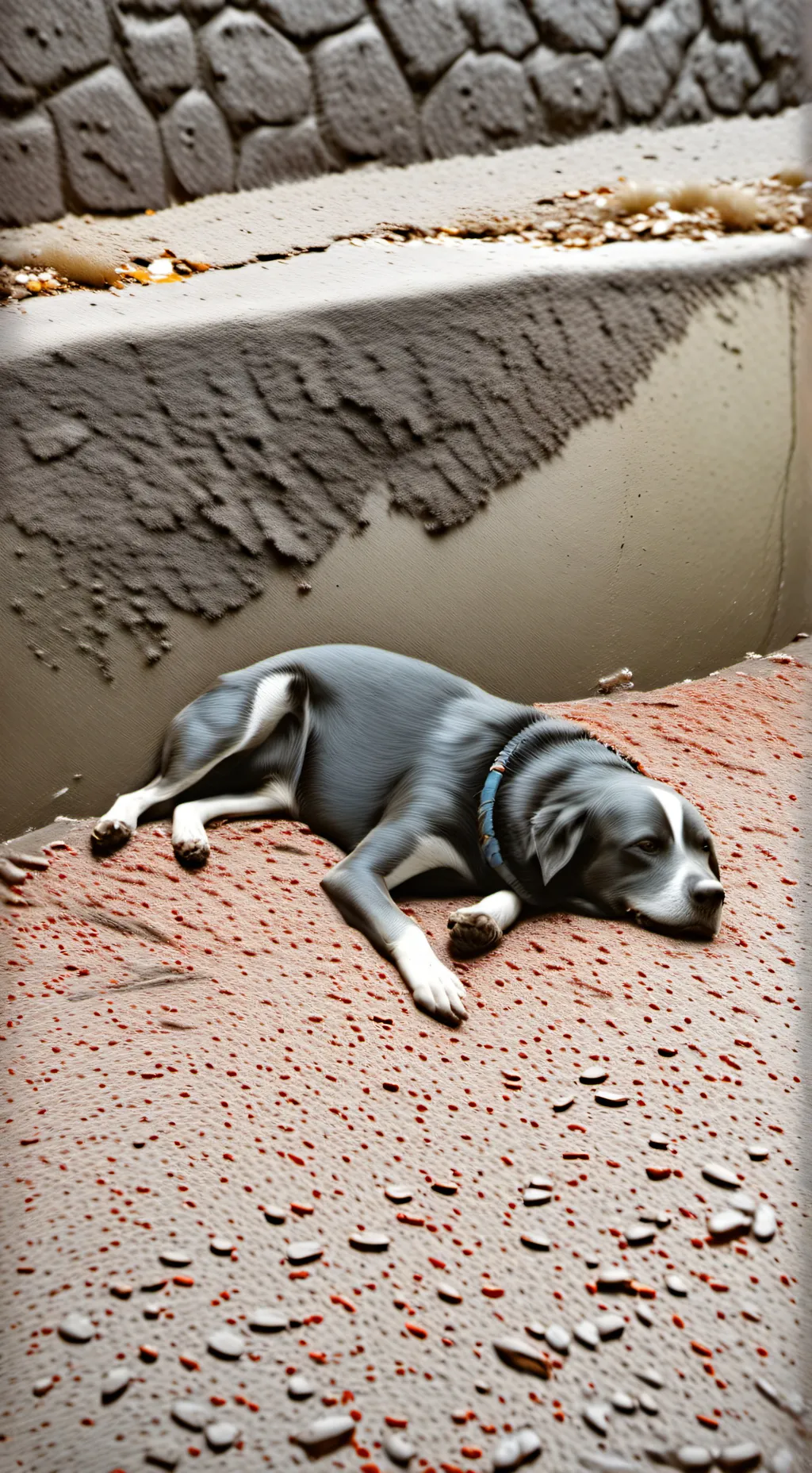 ai character: Dead dog background