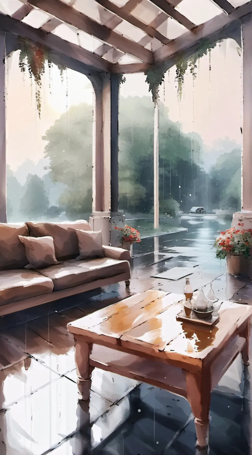 ai character: resting place background