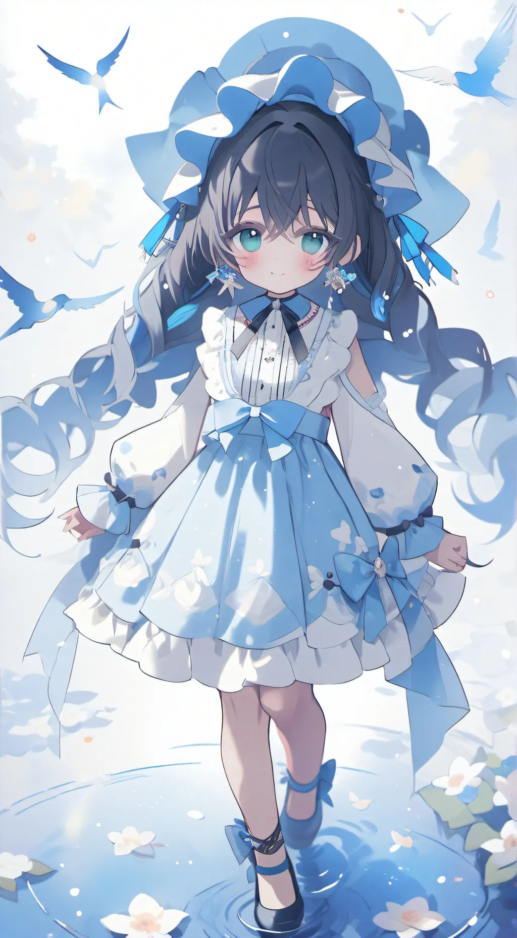 ai character: My class beach background