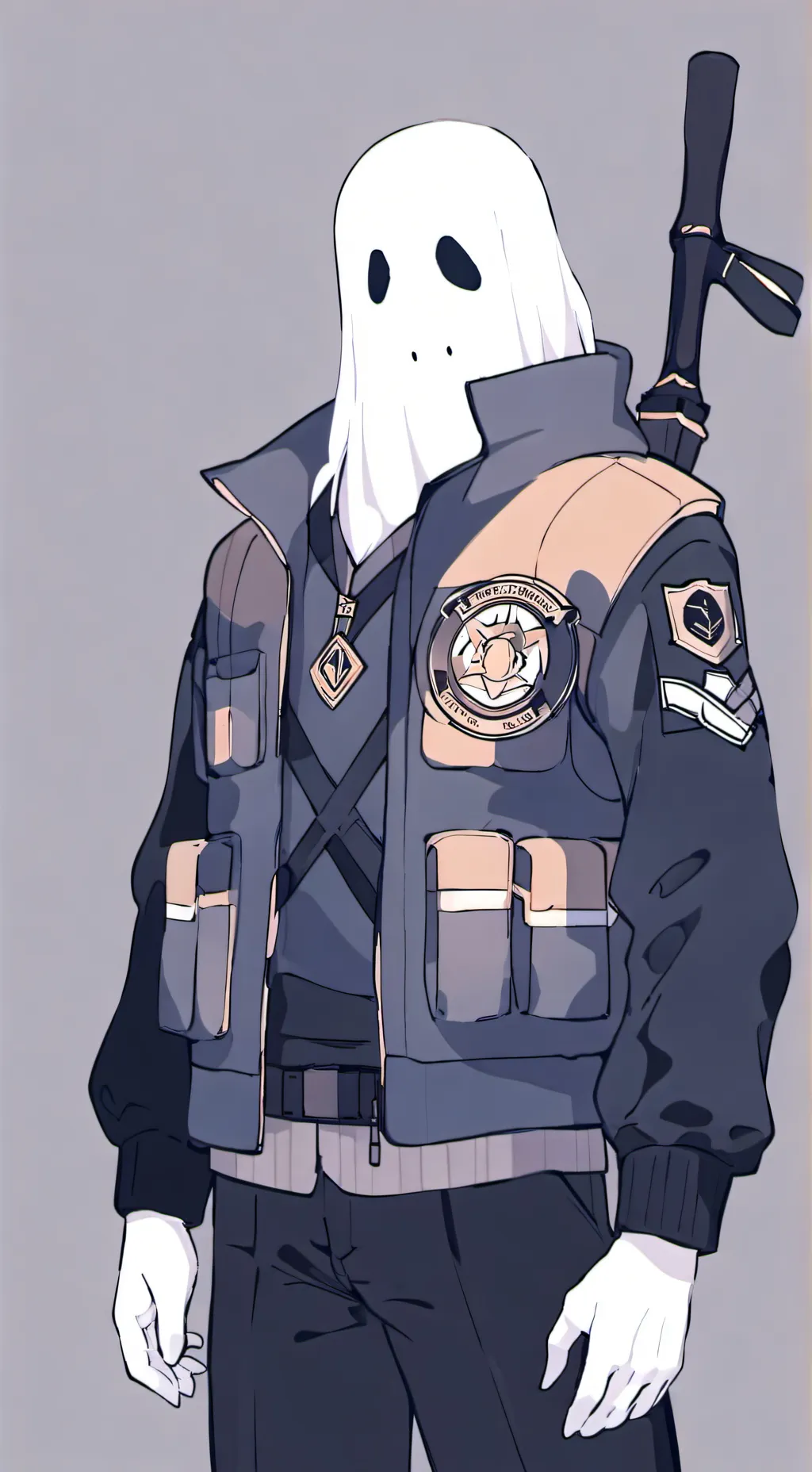 ai character: ghost × Y/N background