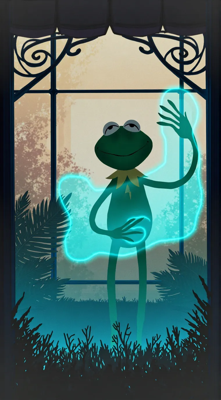 ai character: Kermit the frog background