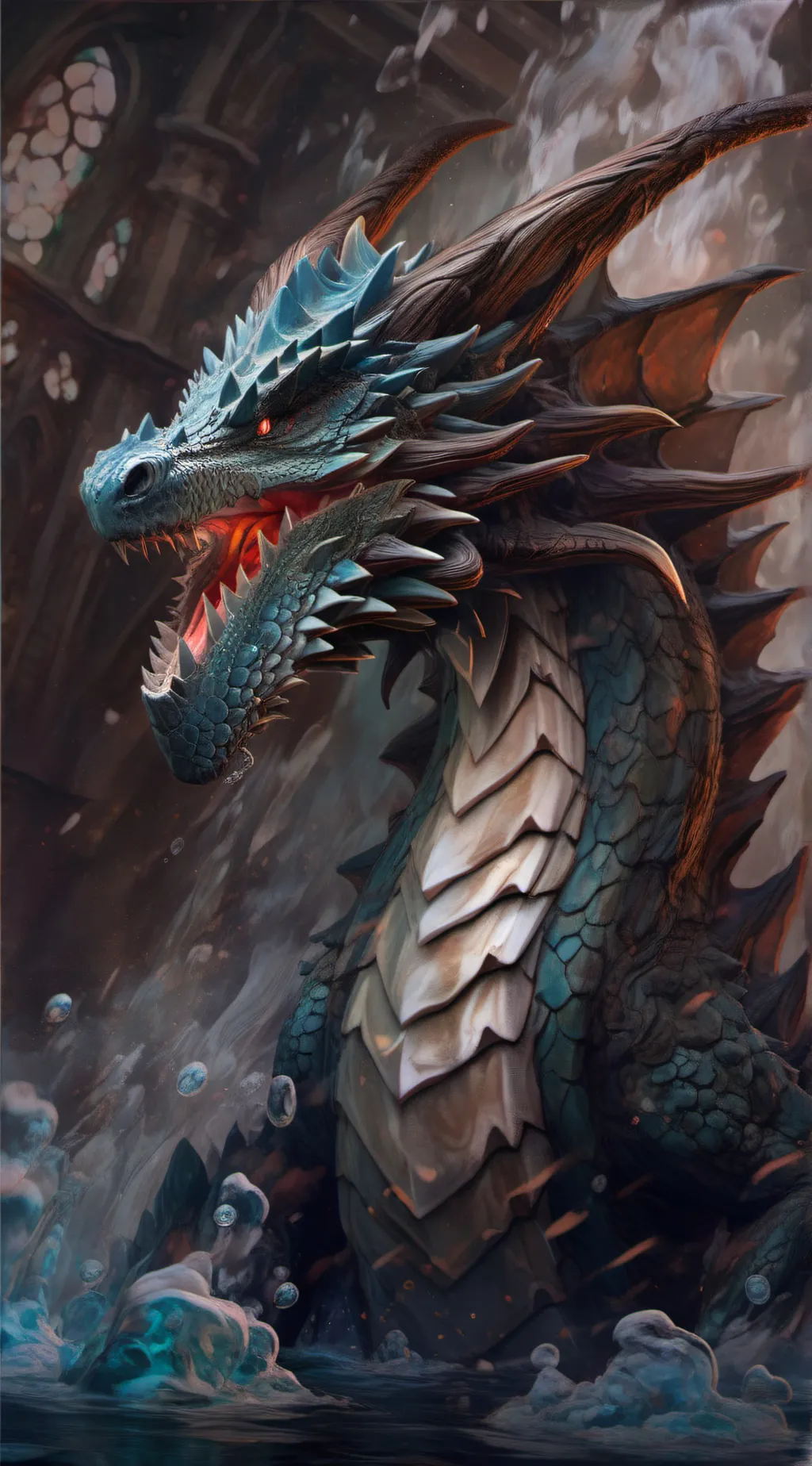 ai character: Water dragon background