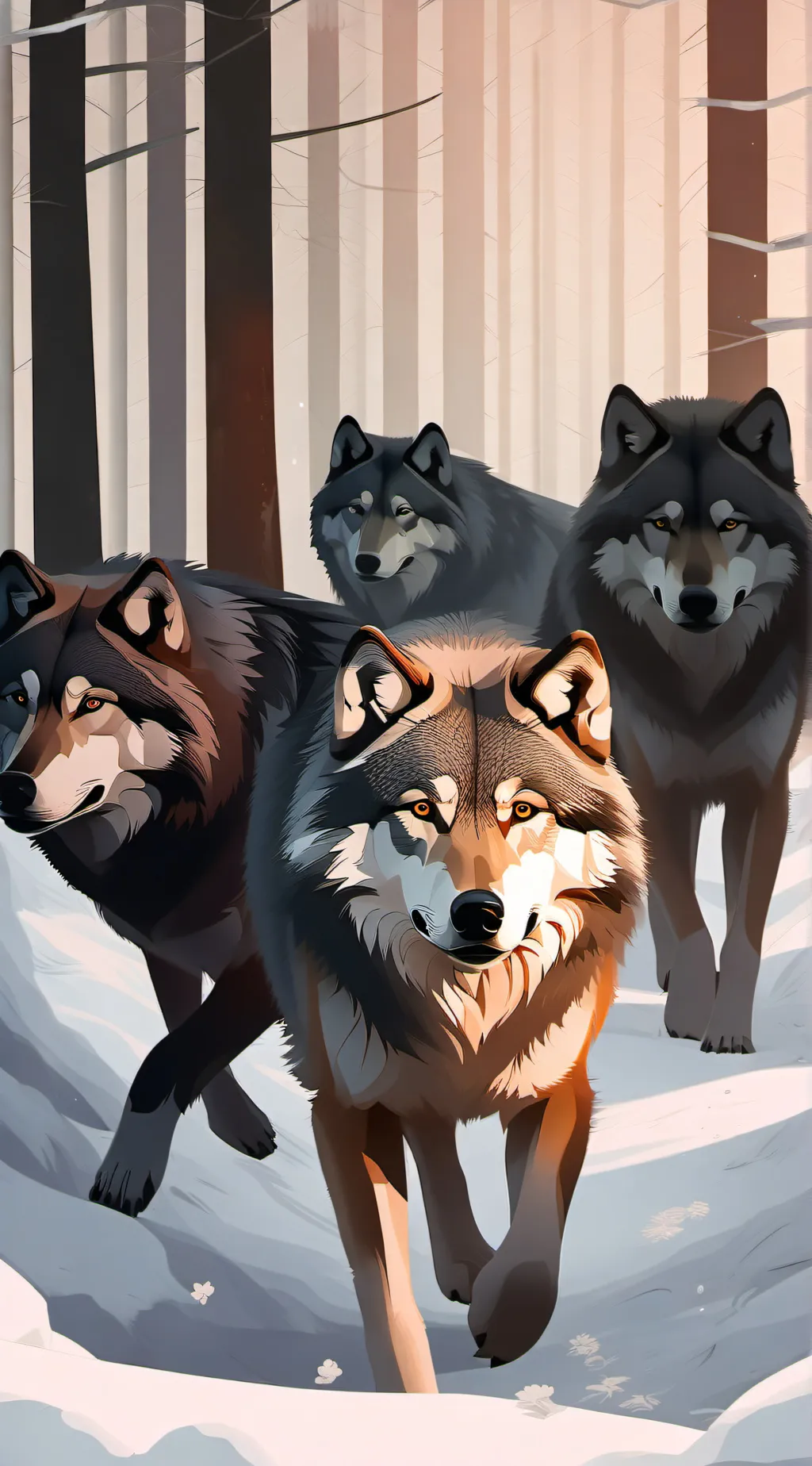 ai character: Wolf pack. background