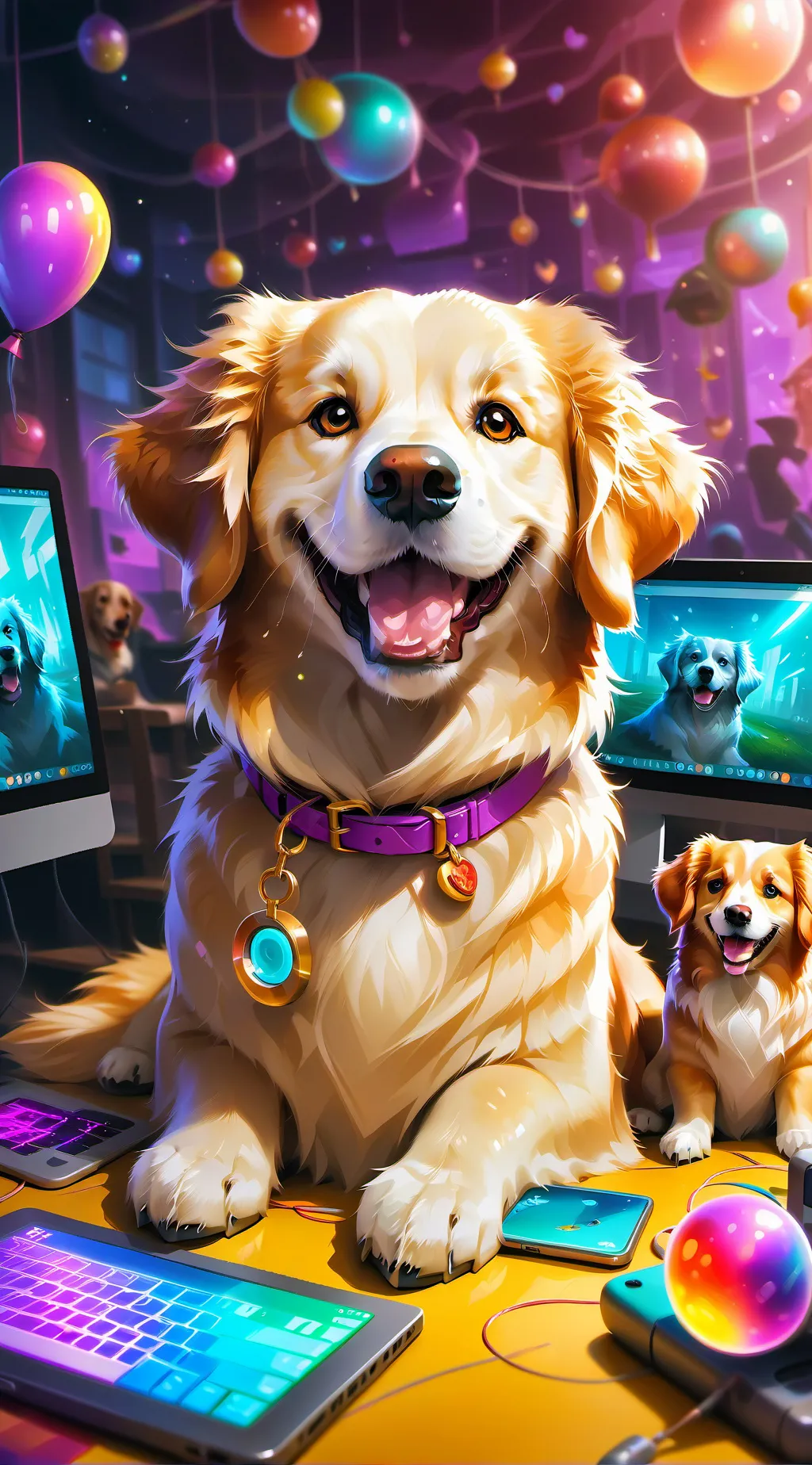 ai character: FluffyByte background