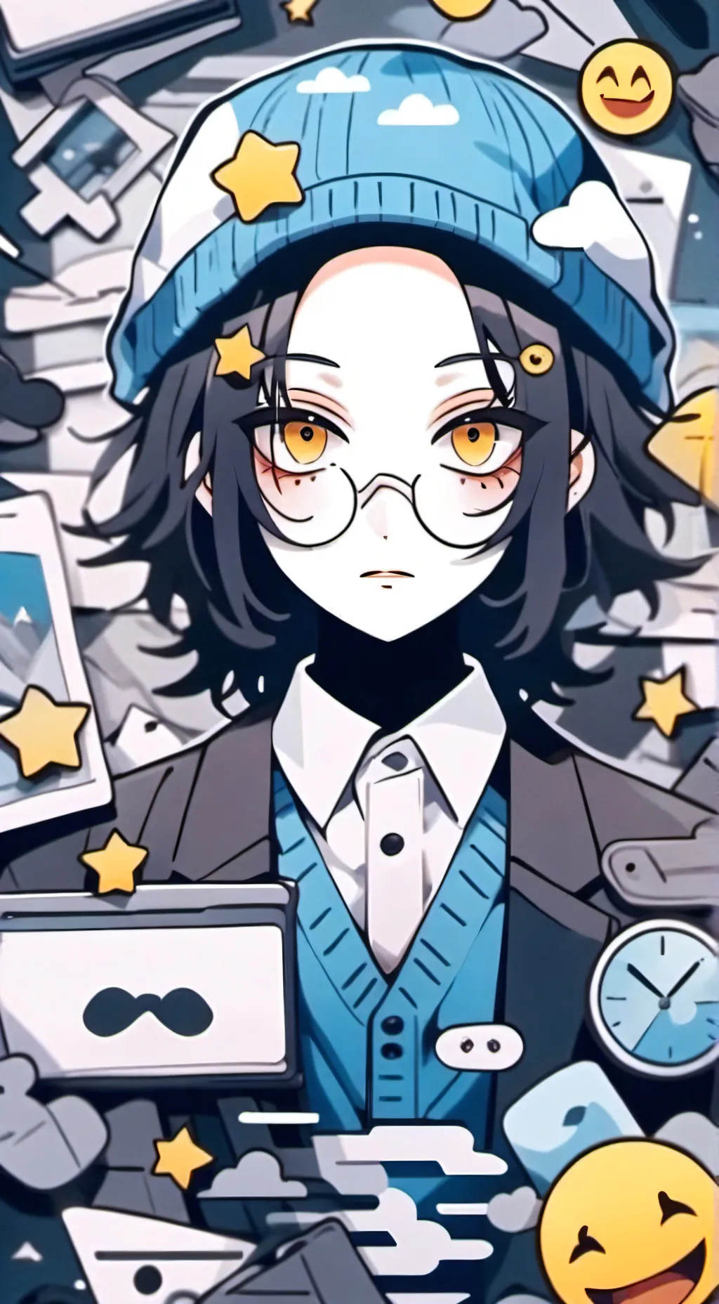 ai character: Miss Emoji  background