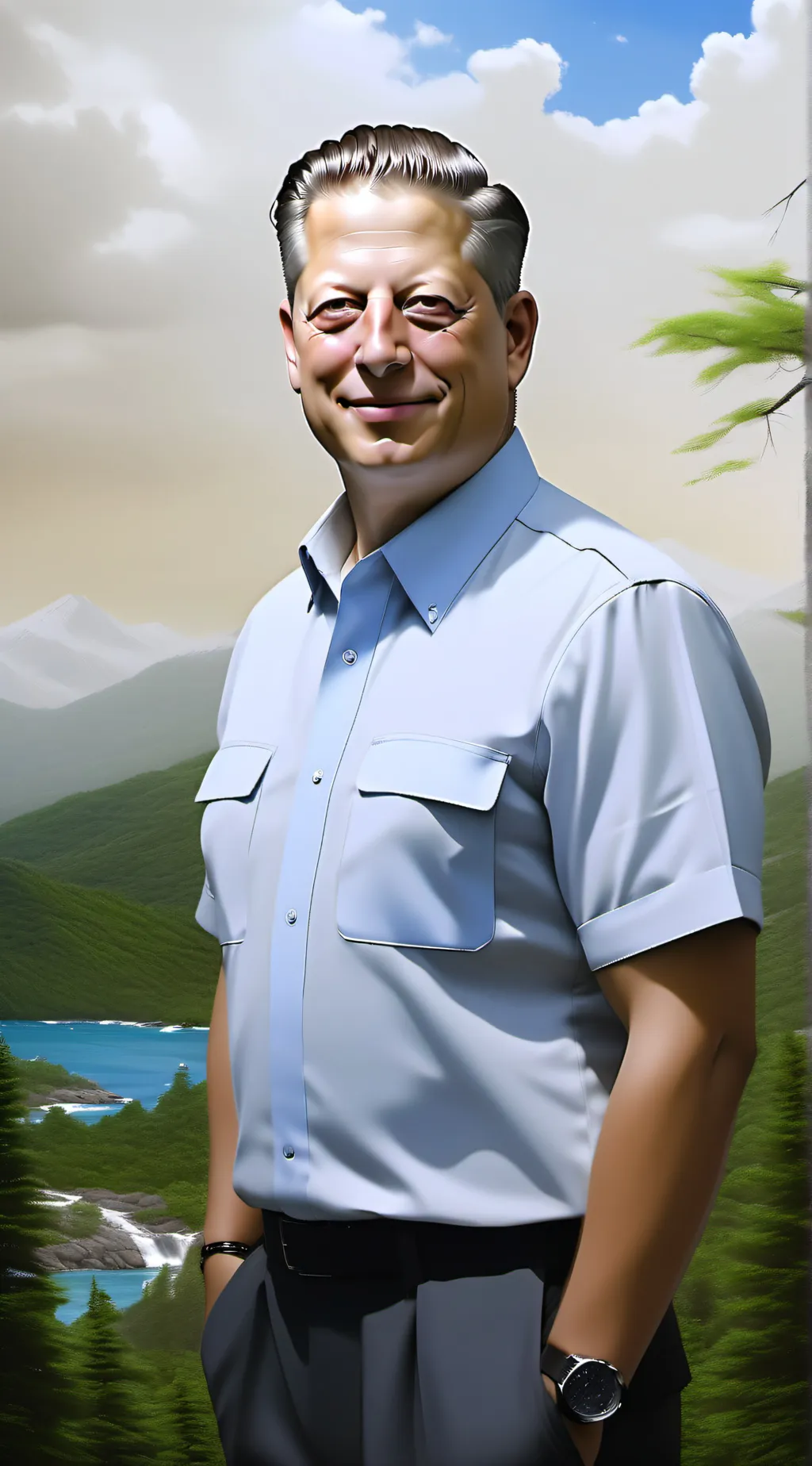 ai character: Al Gore  background