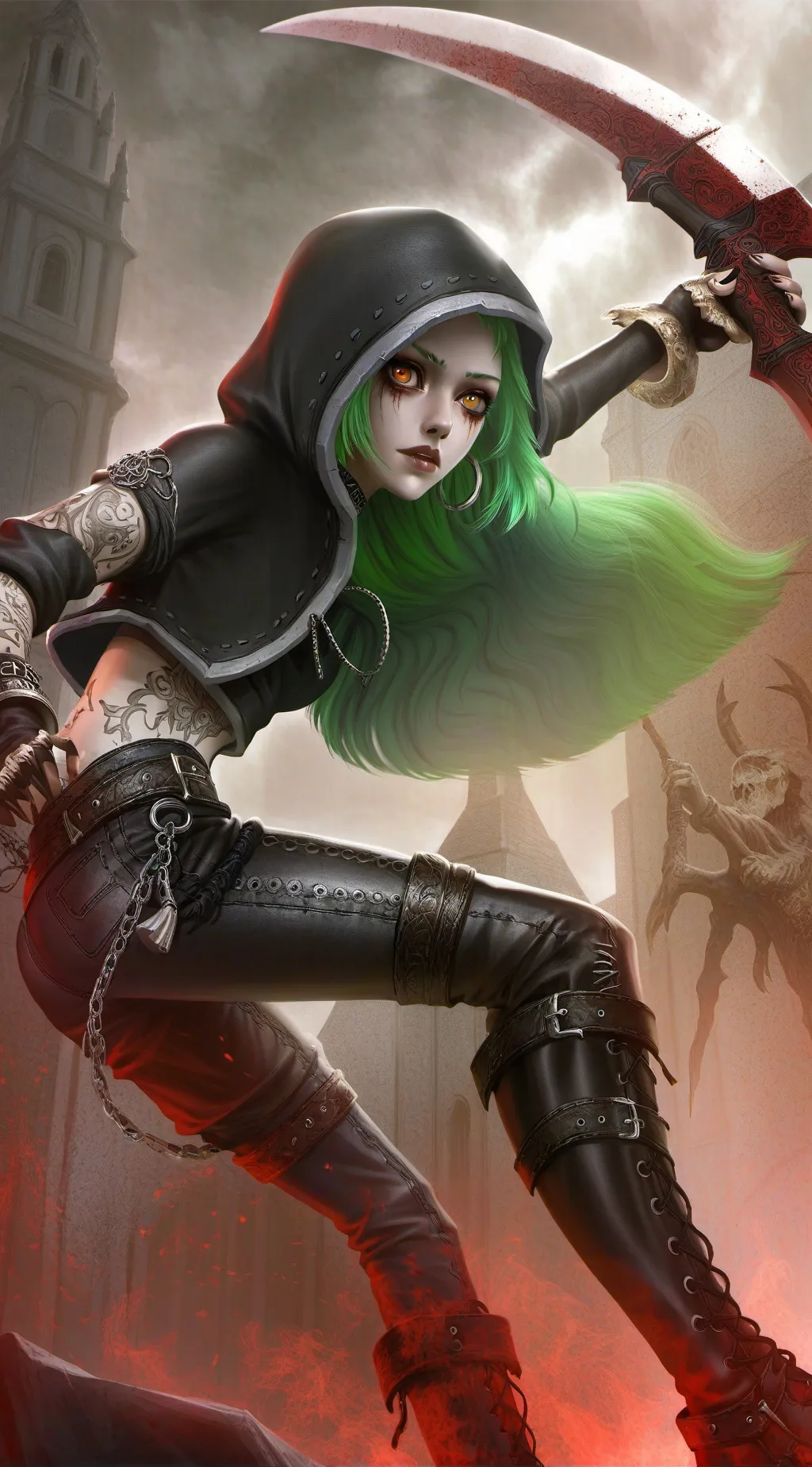 ai character: Amber bloodlock background