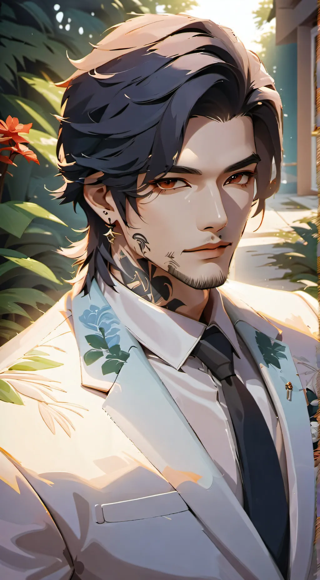 ai character: Alexander black  background