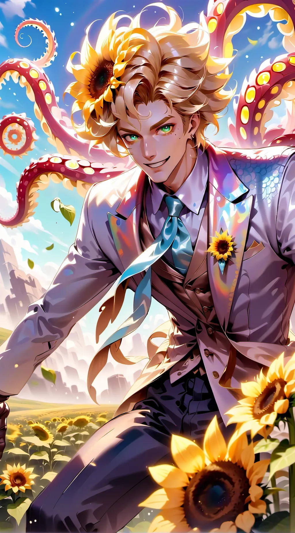 ai character: Sunflower Blossom  background