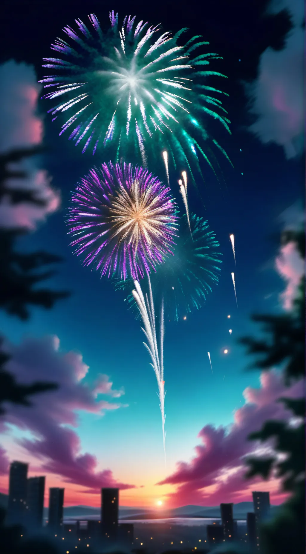 ai character: happy new year  background