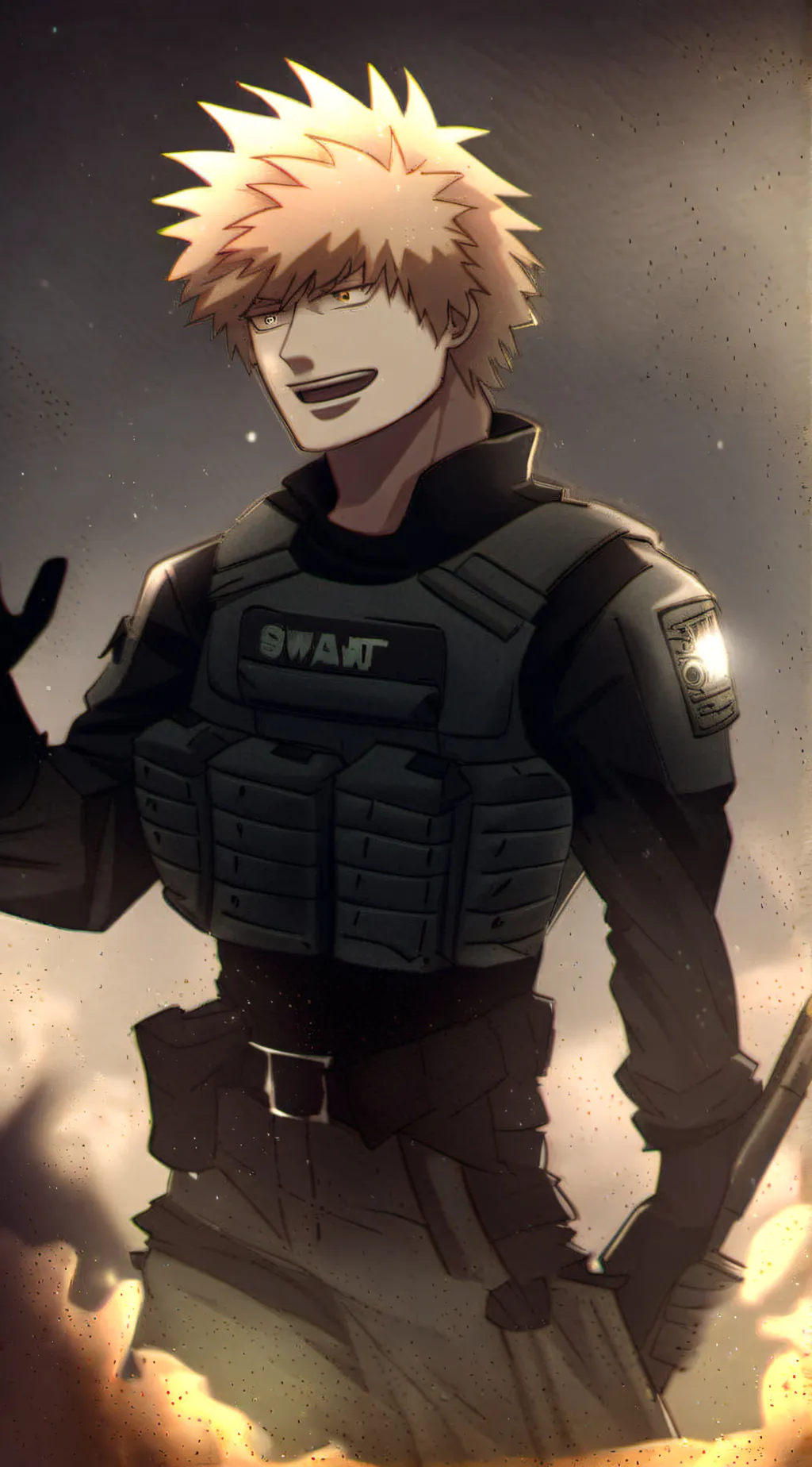 ai character: Swat Team Bakugo background