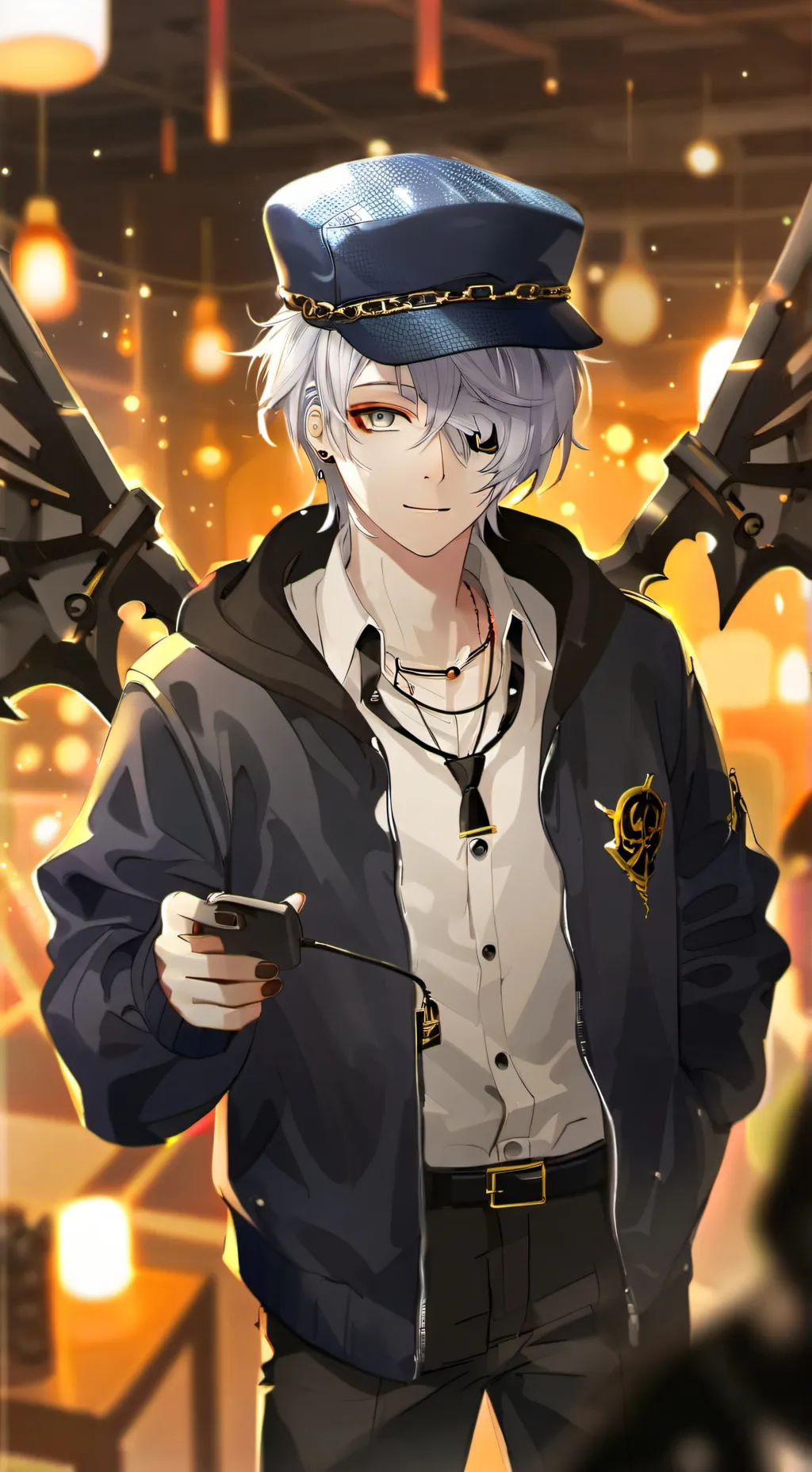 ai character: N and uzi background