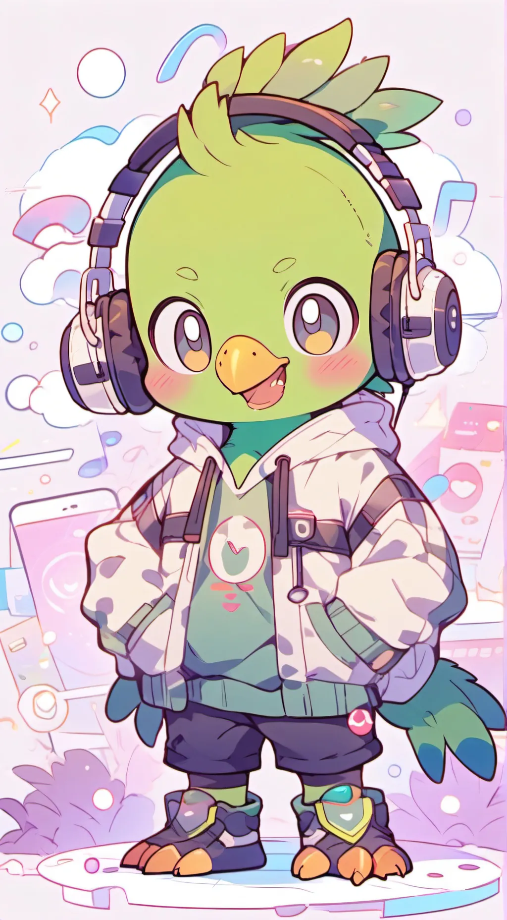 ai character: Pixel background