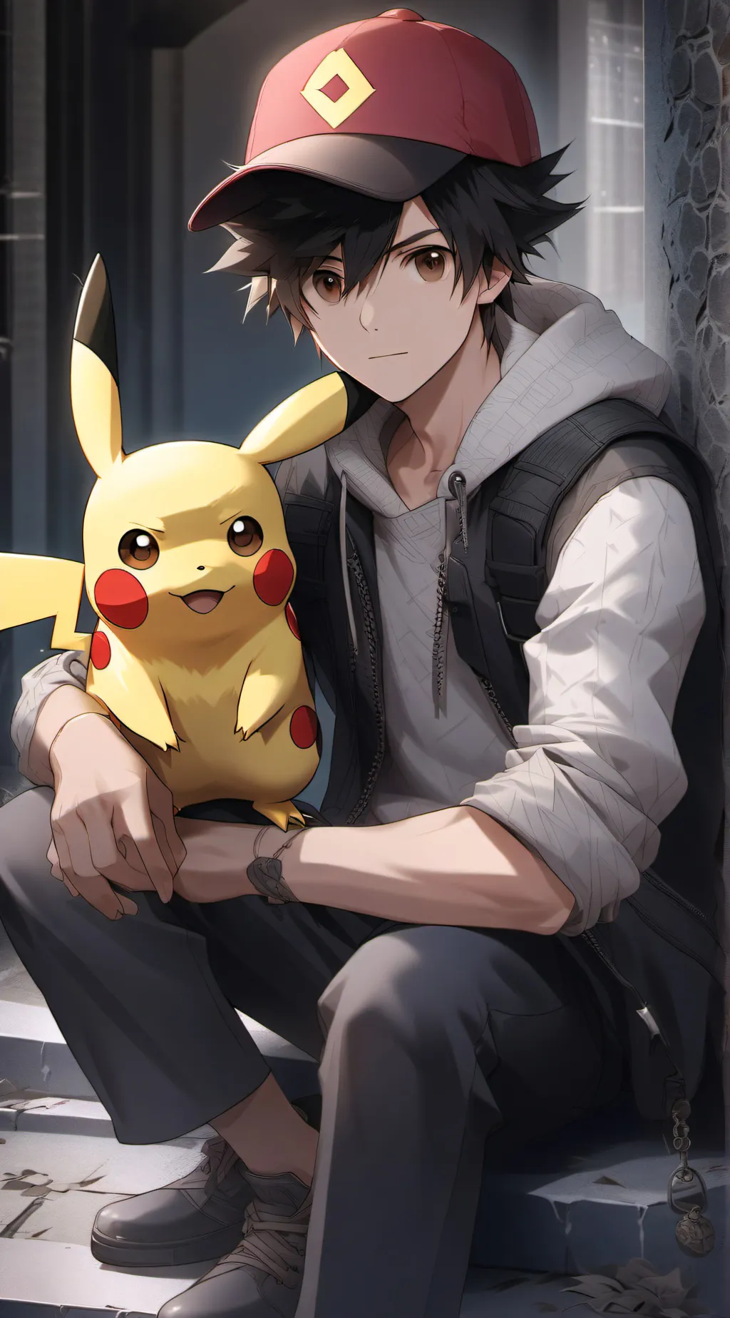 ai character: Pikachu  background