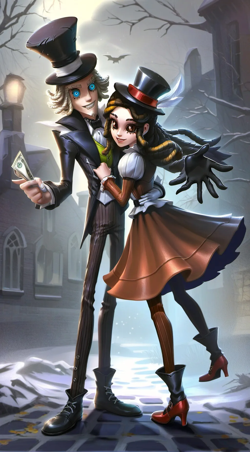 ai character: Scrooge and Marley background