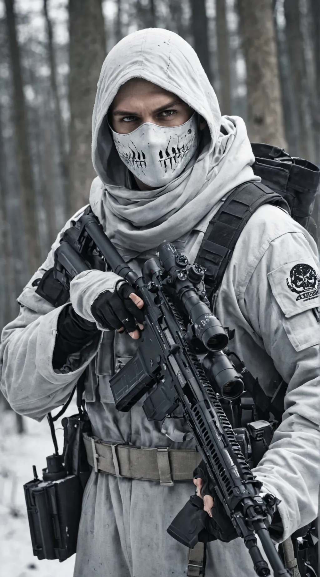 ai character: The white death background