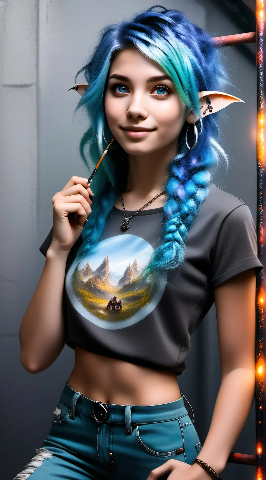 ai character: Mystique Pixel background