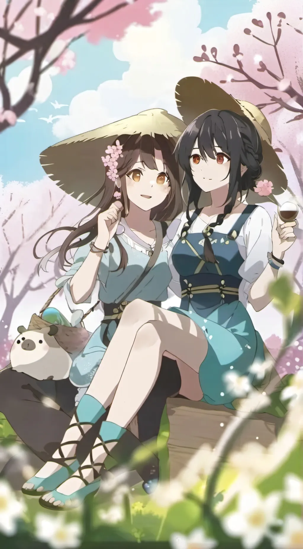 ai character: Sakura y elena background