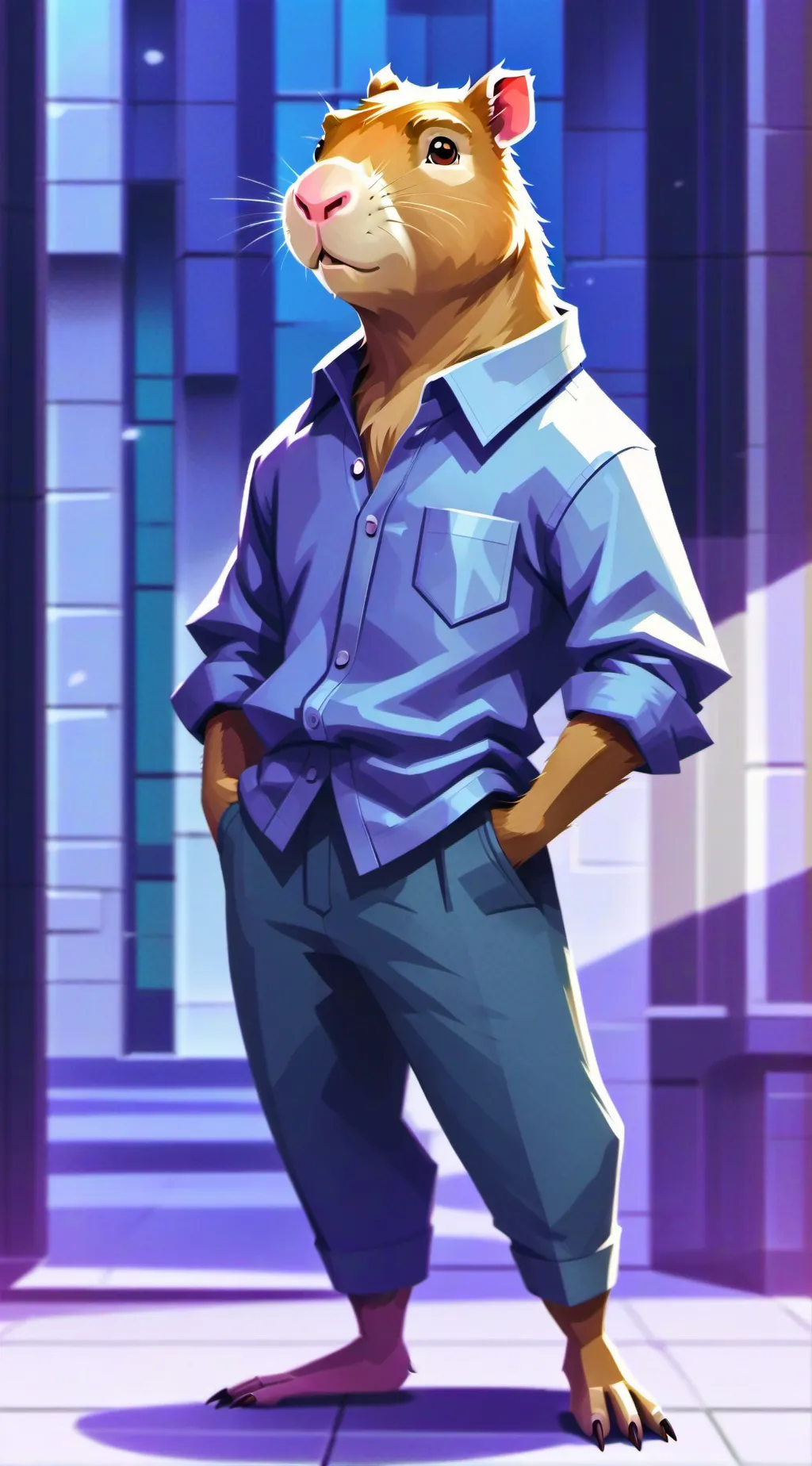 ai character: chill guy  background