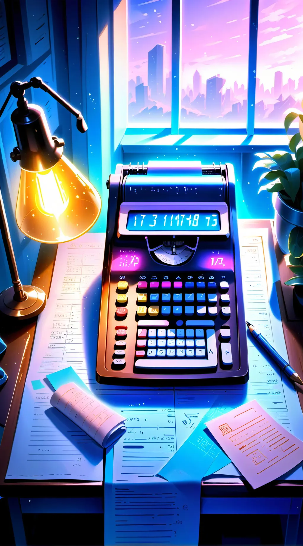 ai character: bob calculatrice  background