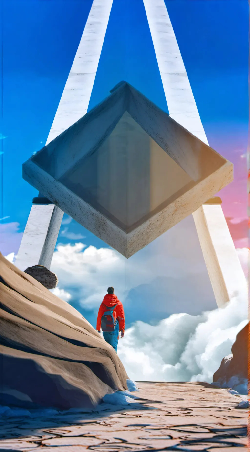 ai character: traveling with ds background