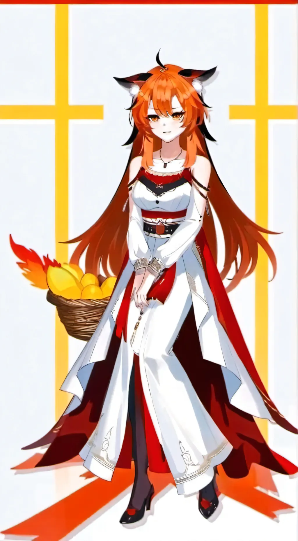 ai character: smugalana fire  background