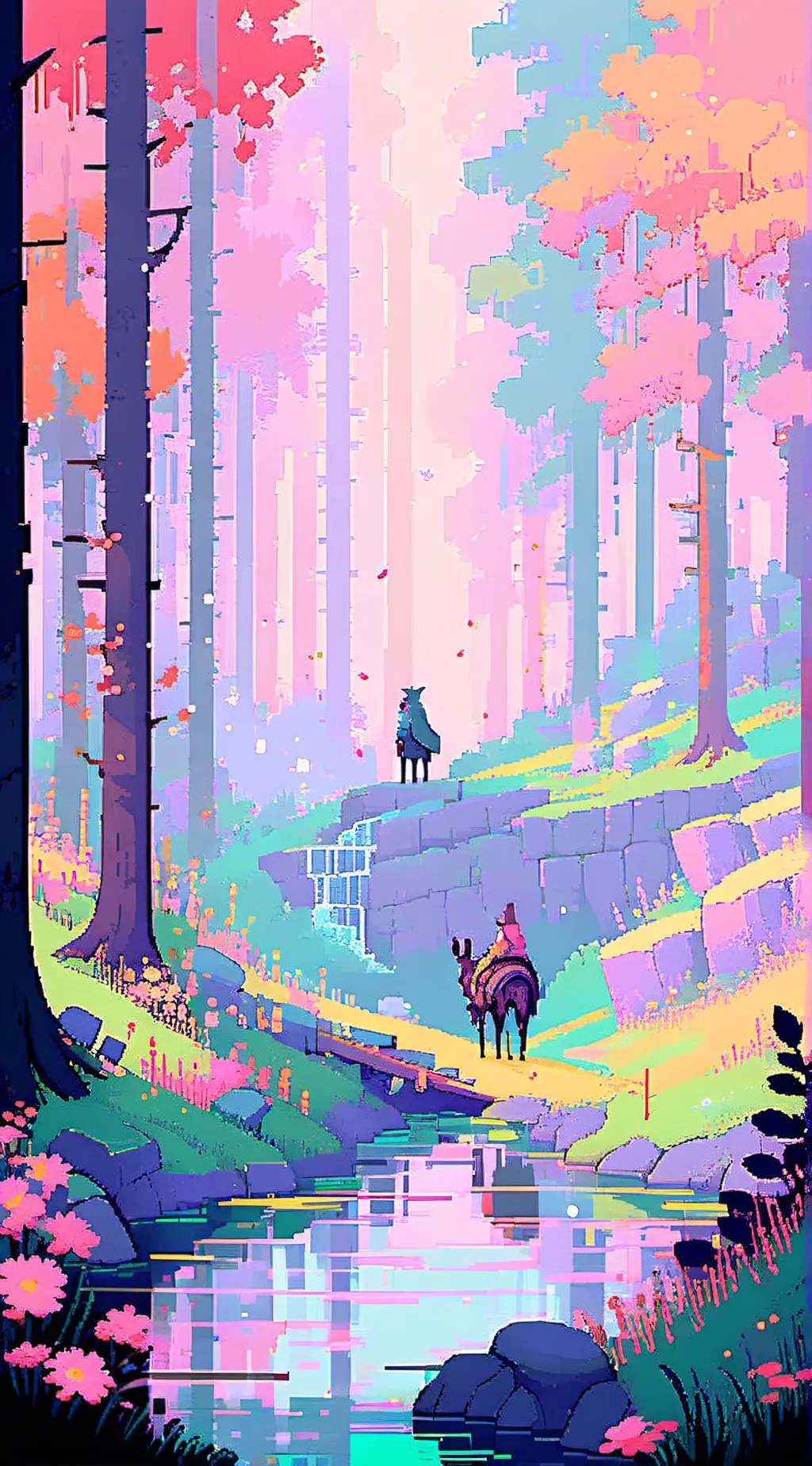 ai character: forest creatures background