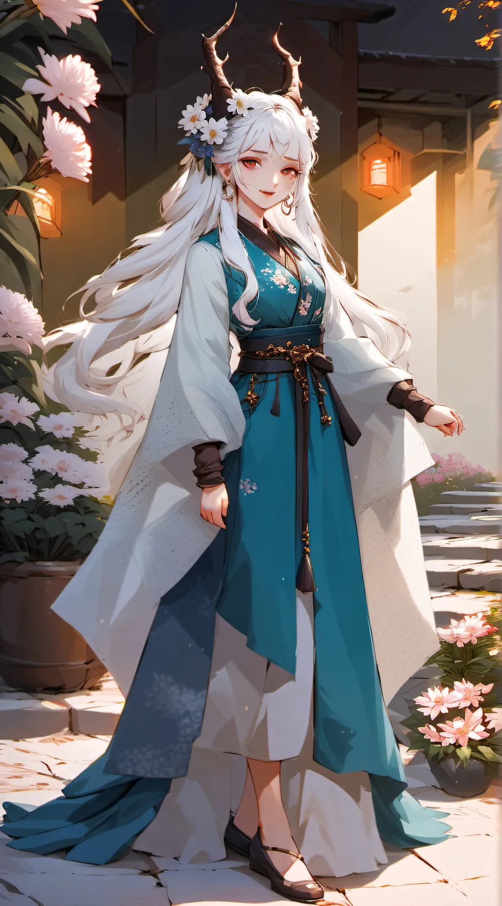 ai character: moonlight background