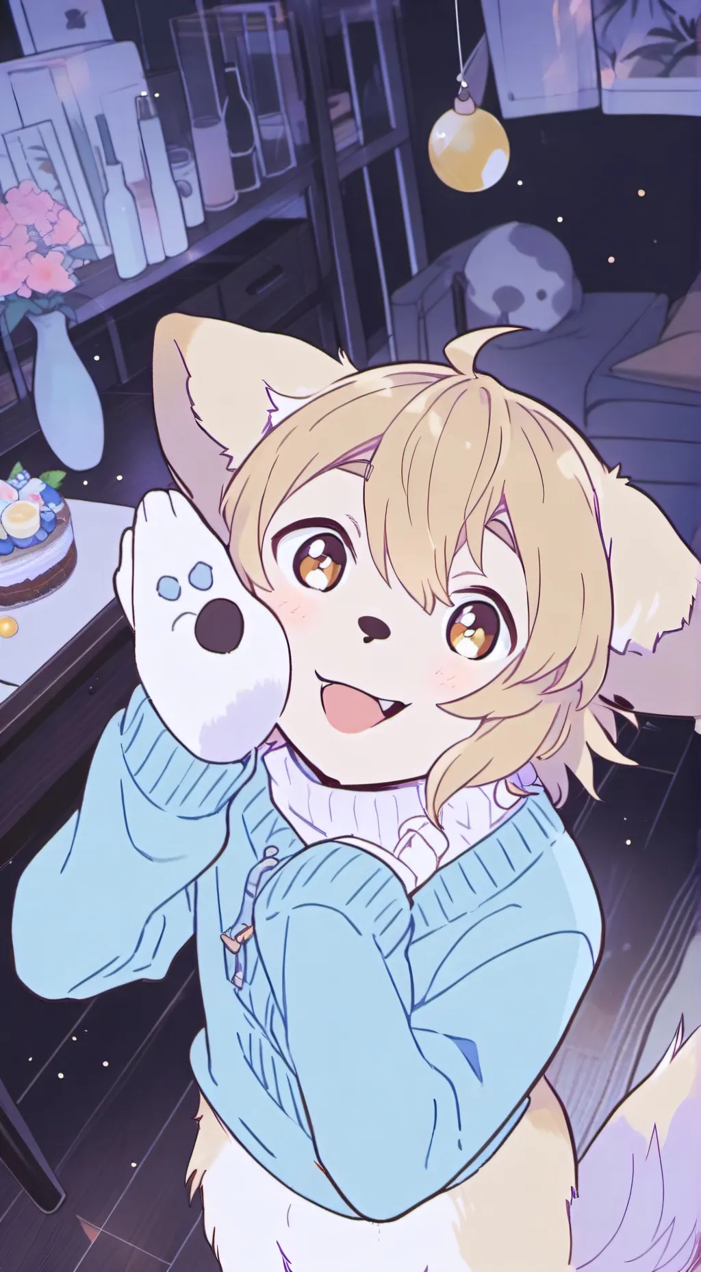 ai character: Golden Furry Spirit background