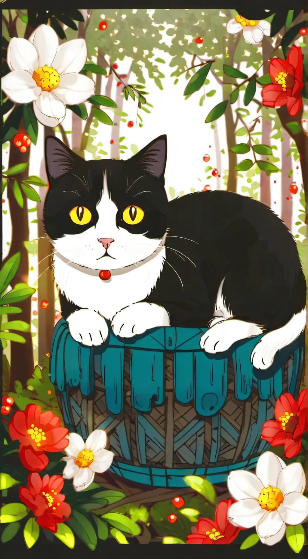 ai character: 那个手机没有话cat background