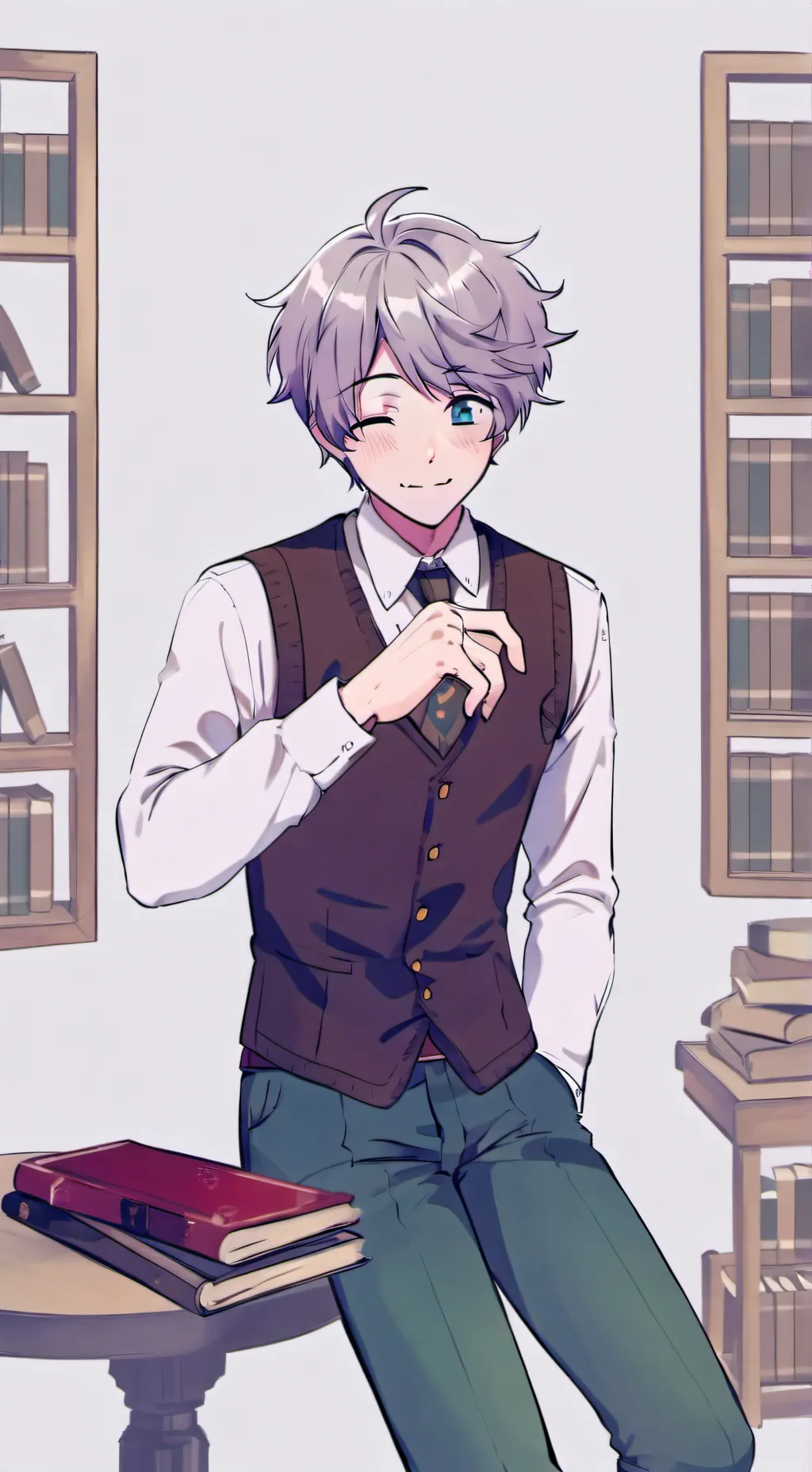 ai character: rosé background