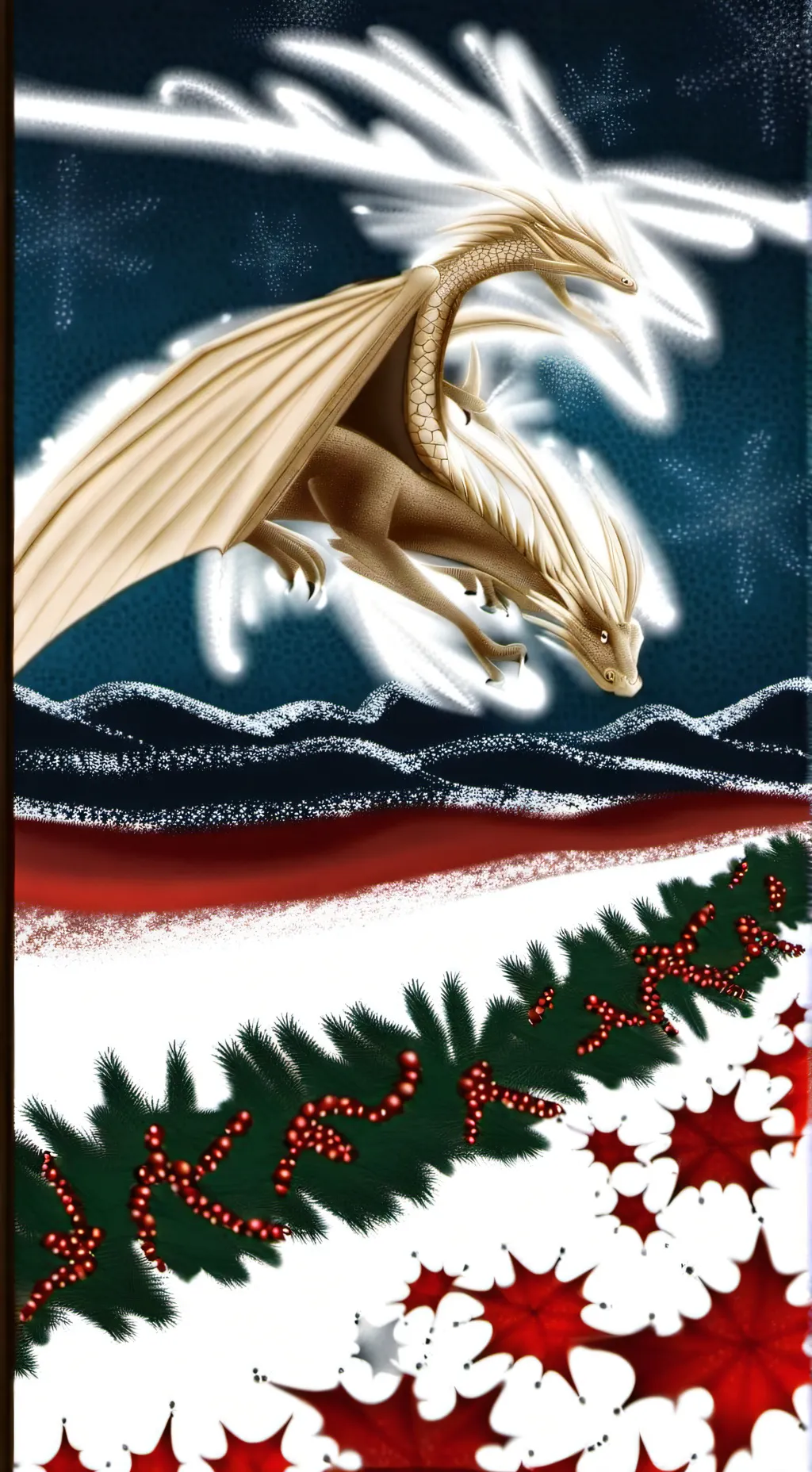 ai character: Christmas dragon background