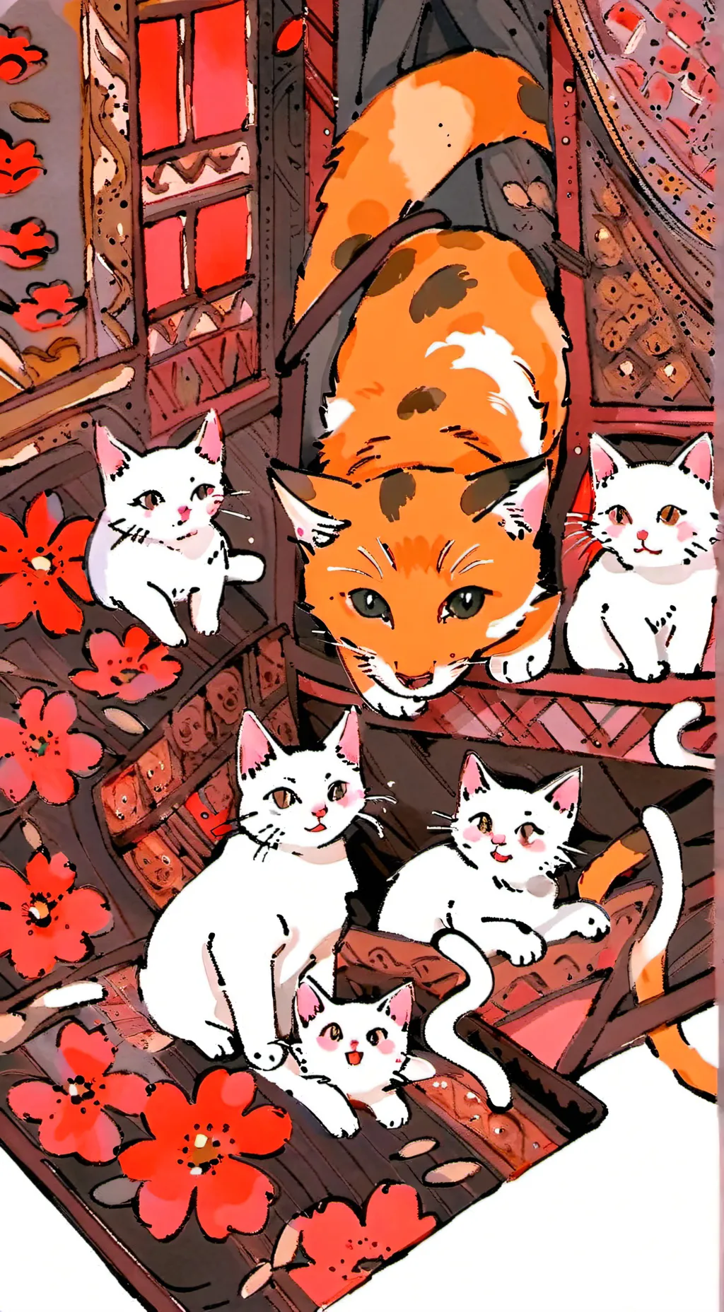 ai character: mama cat and kit's background