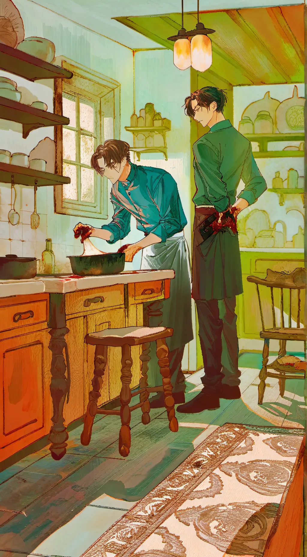 ai character: Emory and Elliot  background