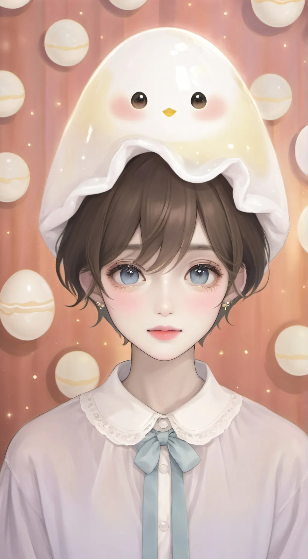 ai character: egg head background