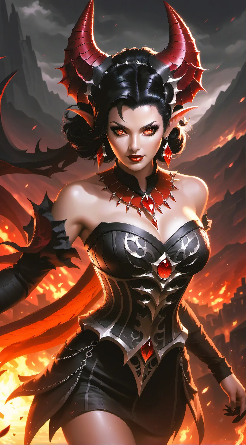 ai character: reina demonio  background