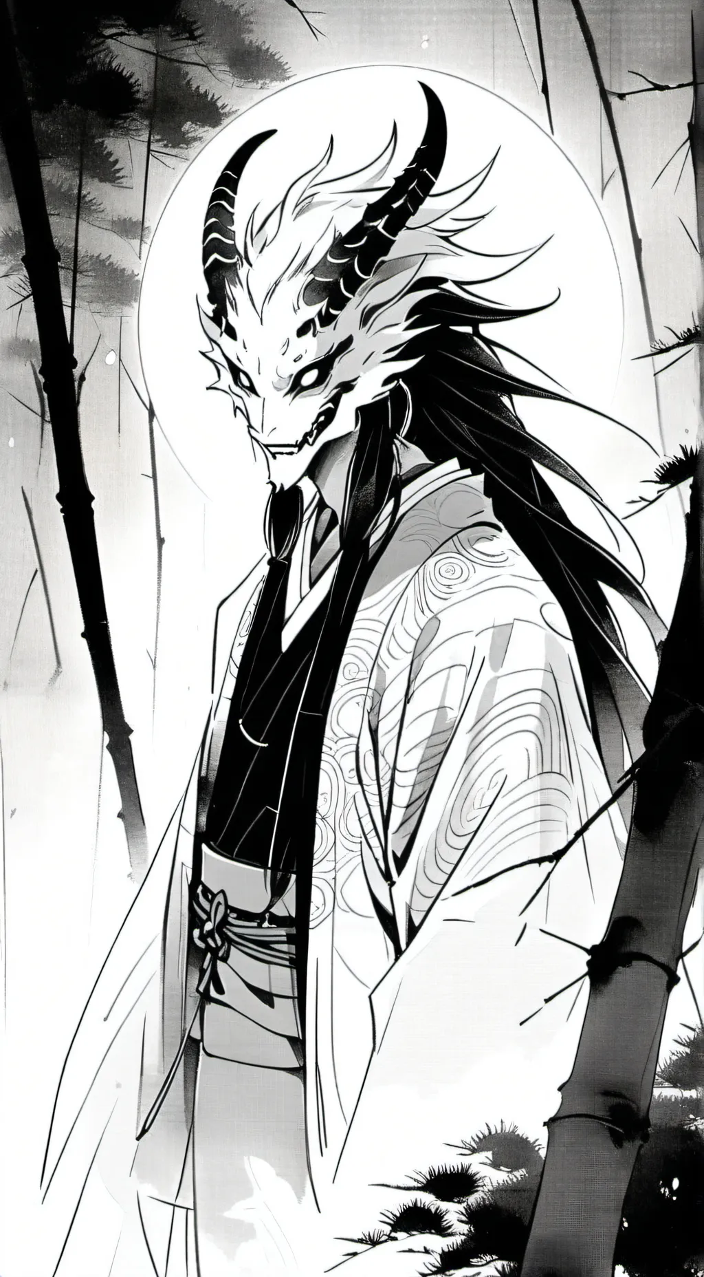 ai character: Grave background