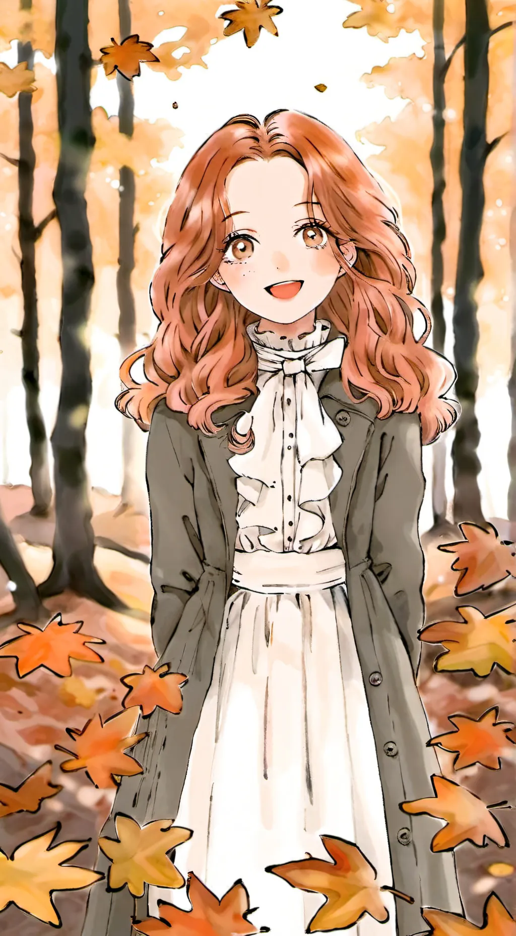ai character: Autumn background