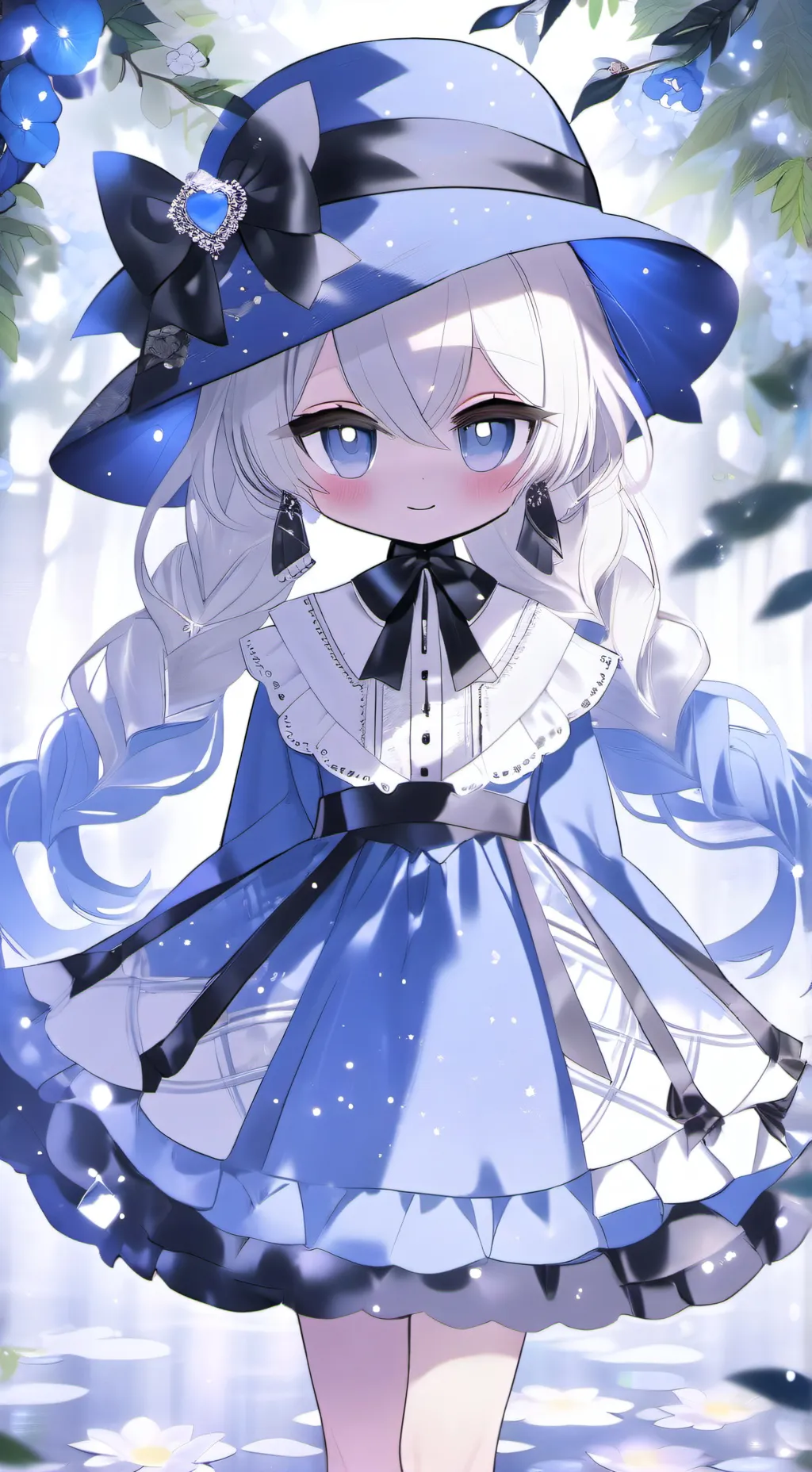 ai character: Blue girl background
