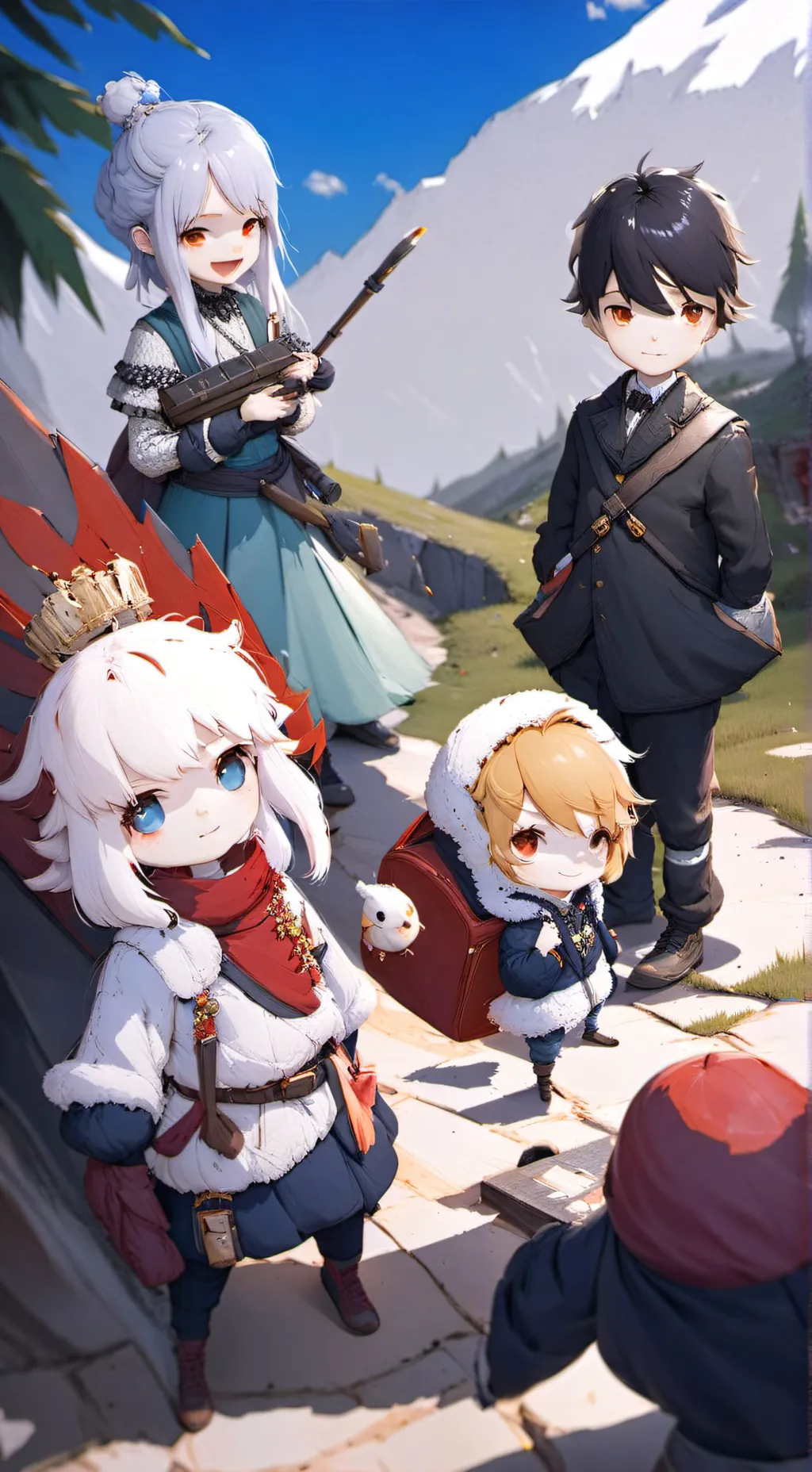 ai character: DA pebble fam background