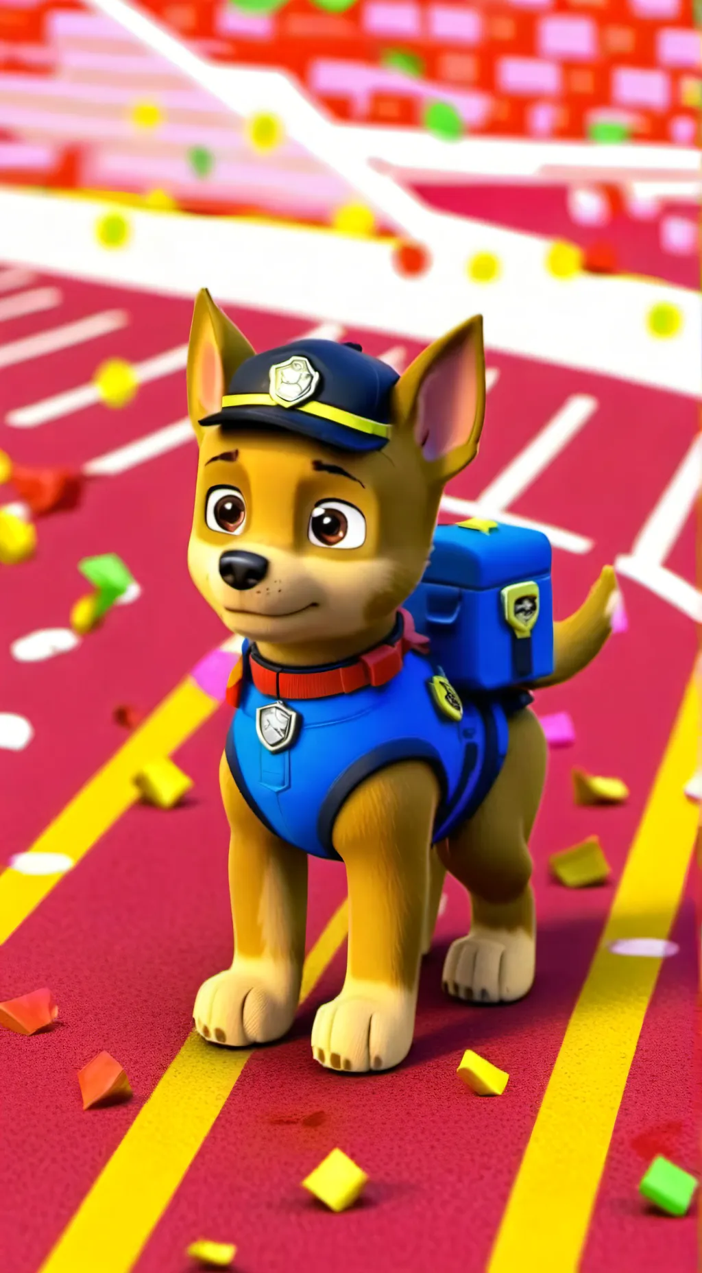 ai character: chase paw patrol  background