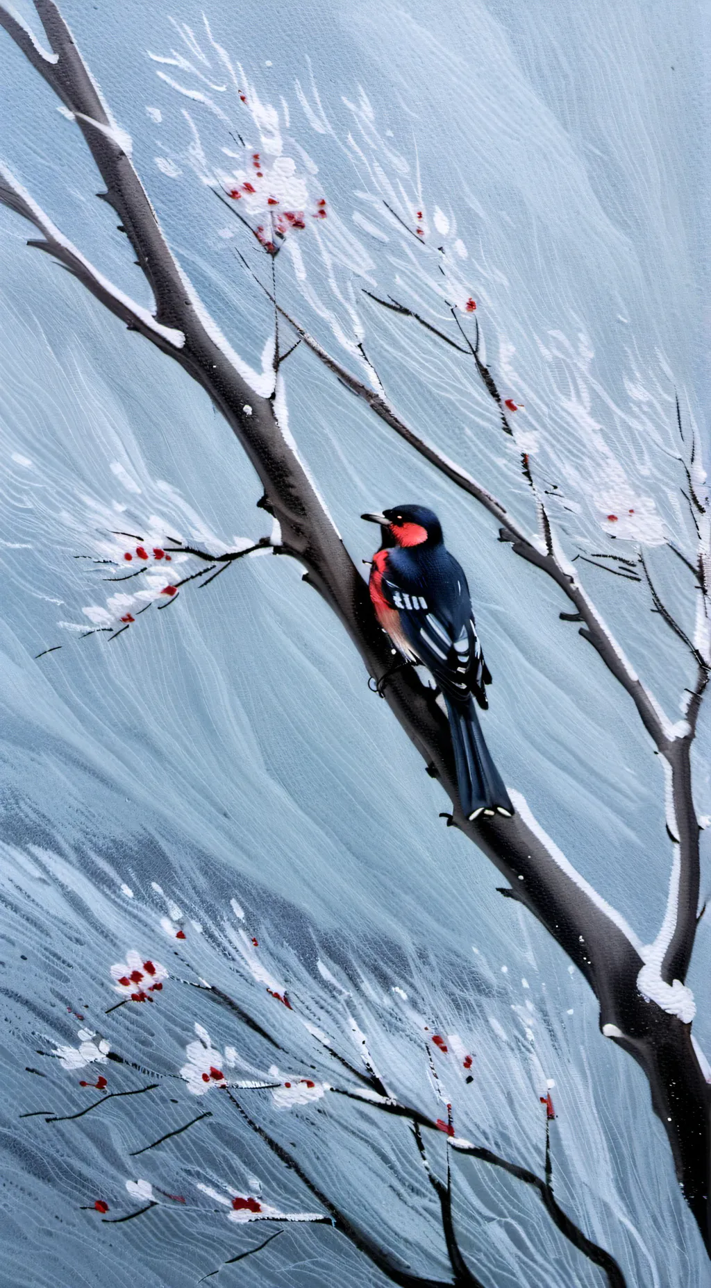 ai character: Winter bird background