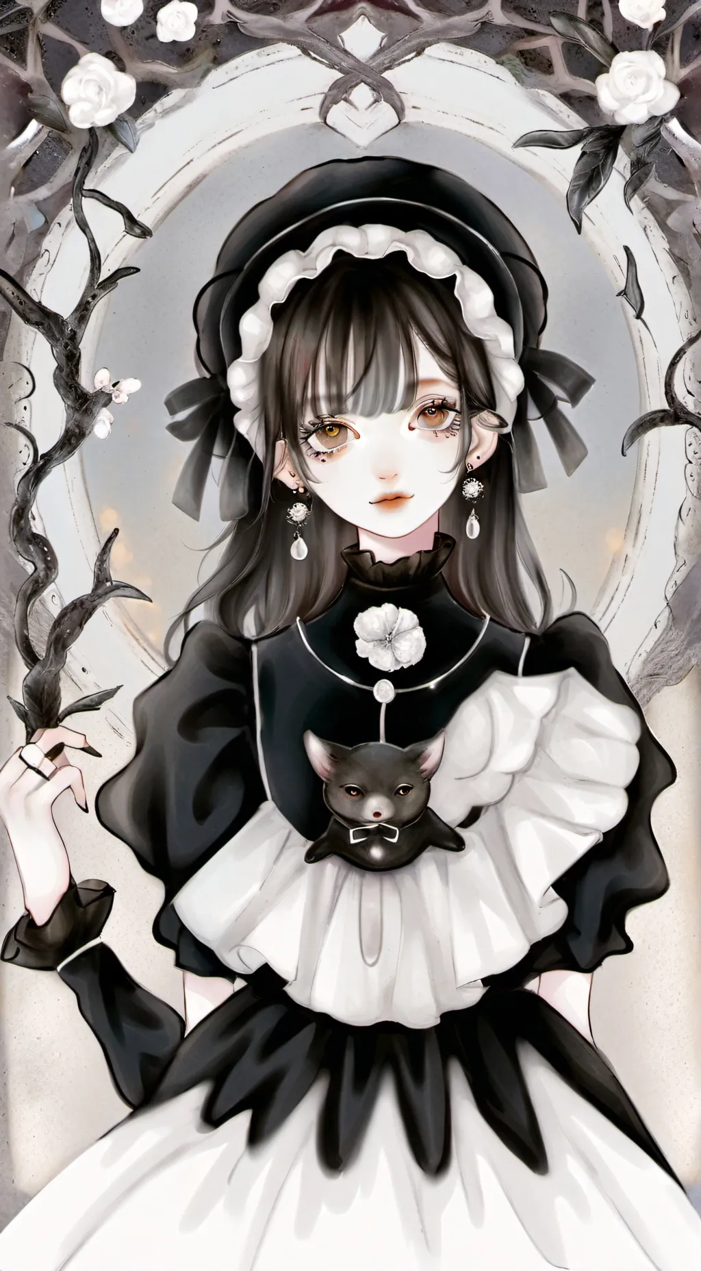 ai character: 🤫🧏🏻💀🫵🏻 background