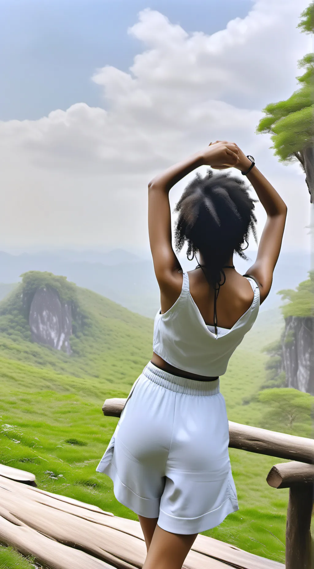 ai character: Tara and tray  background