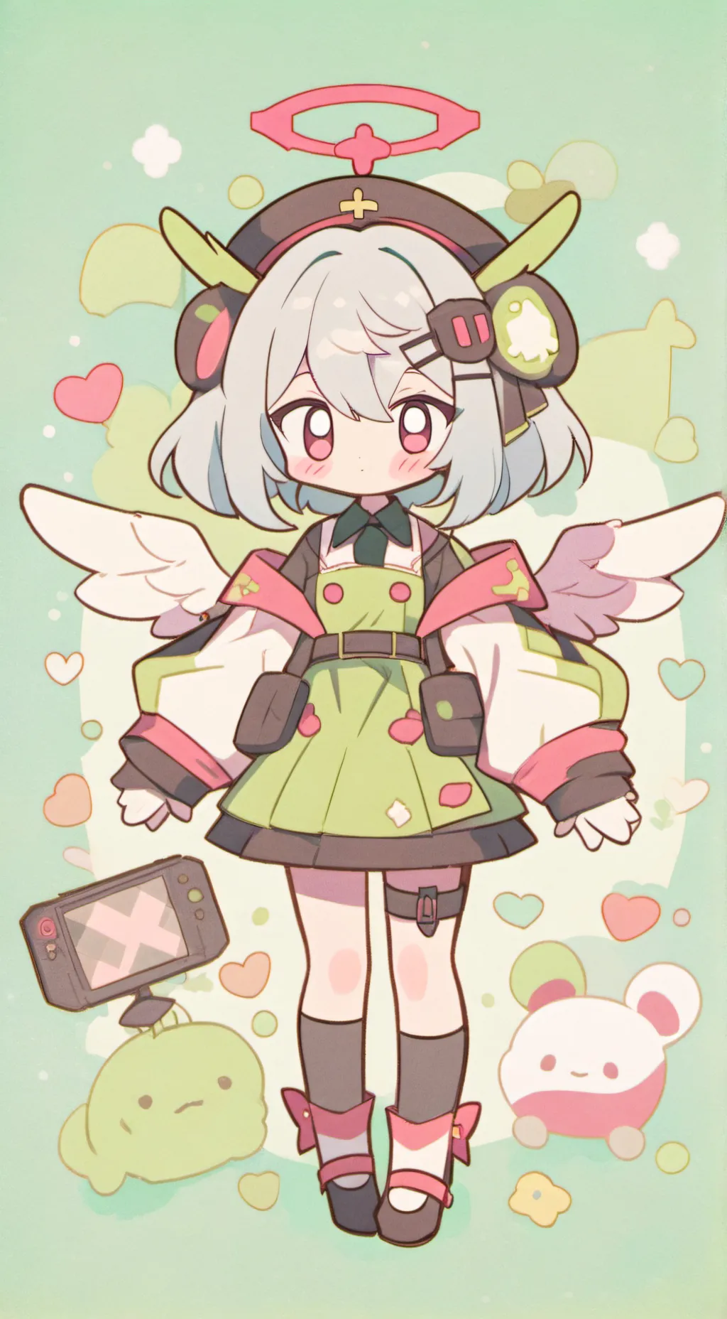 ai character: md × doki doki background