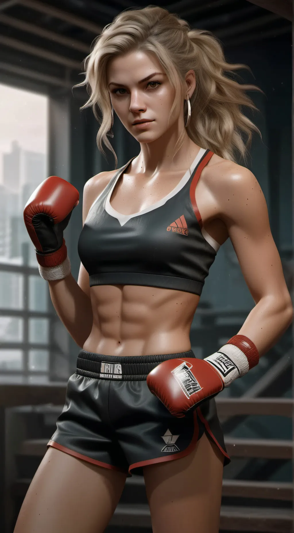 ai character: Boxer  background