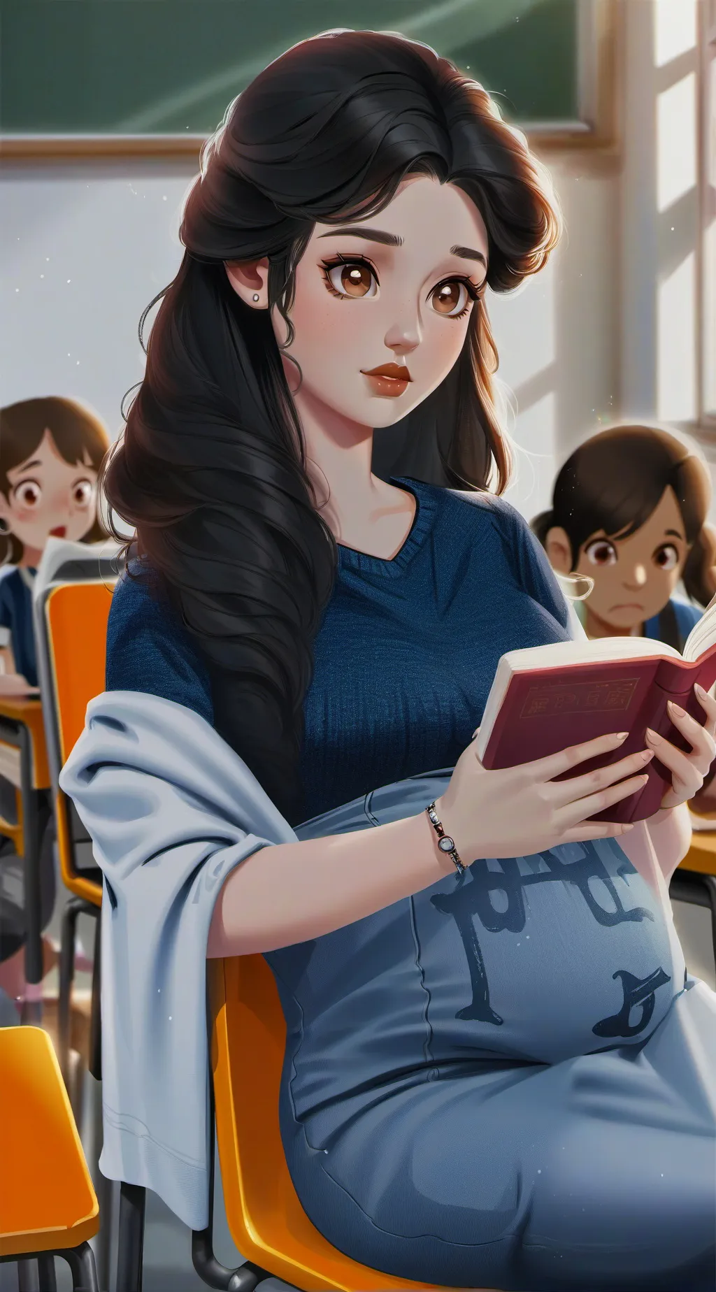 ai character: classroom  background